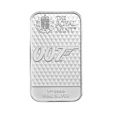 Load image into Gallery viewer, 1 oz James Bond 007 Diamonds Are Forever Silver Bar | The Royal Mint
