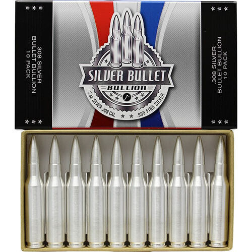 2 oz .308 Caliber (7.62 NATO) Silver Bullet | Silvertowne Mint